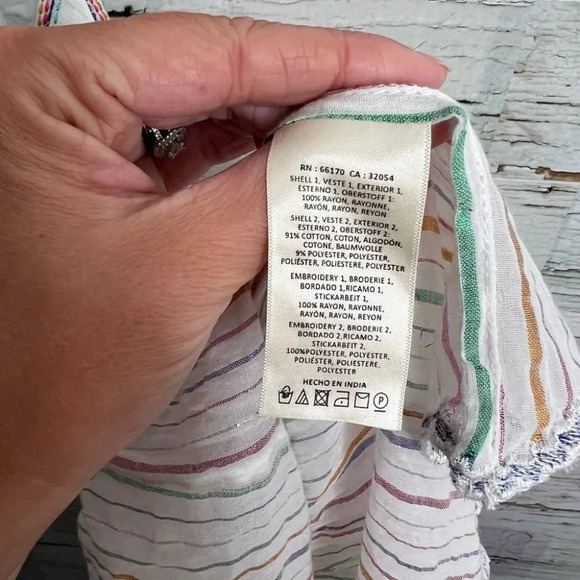 Anthropologie Floreats Itzel Embroidered Spaghetti Strap Halter Cropped Top 8 - Picture 10 of 10